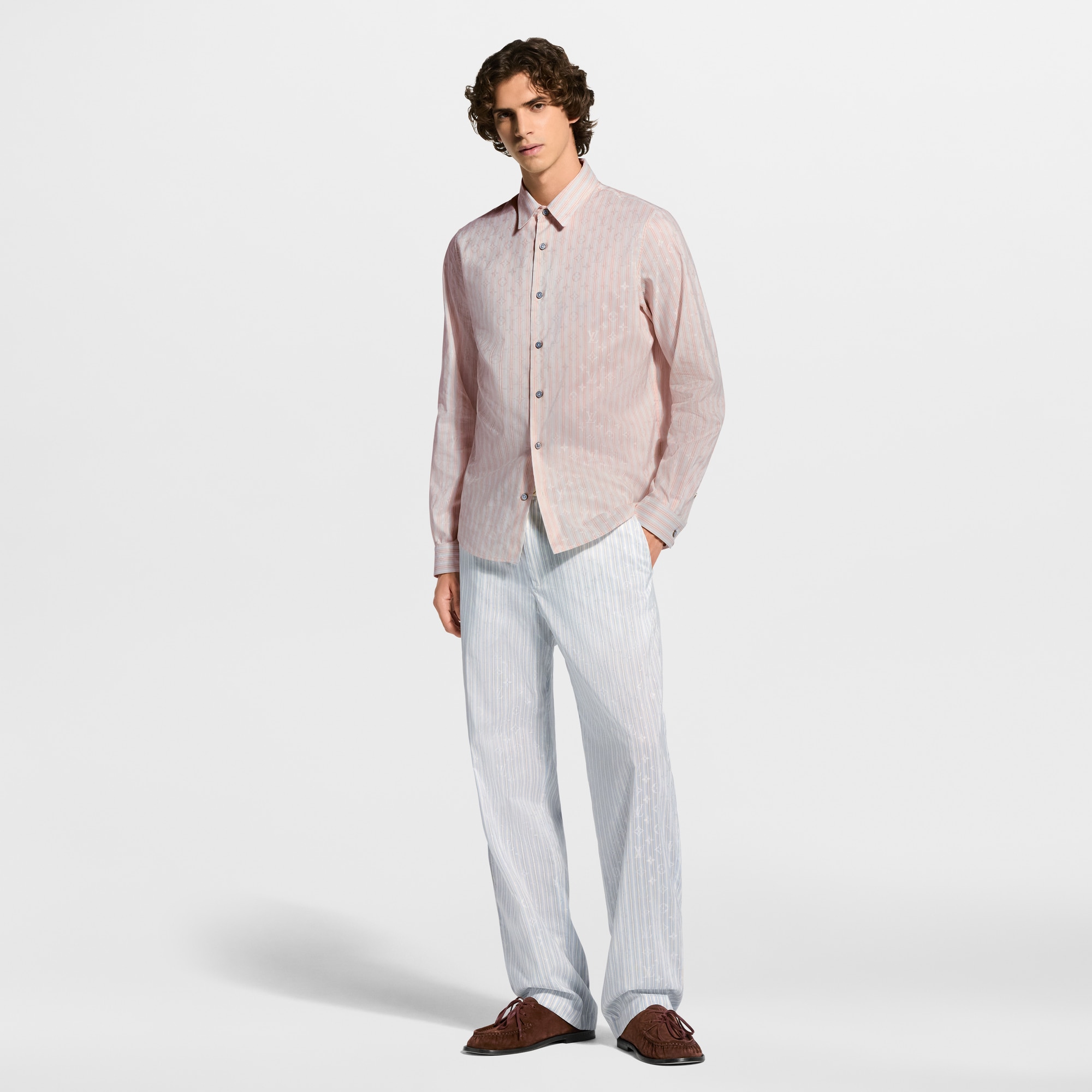 Monogram Striped Long-Sleeved Shirt - Men - Ready-to-Wear | LOUIS